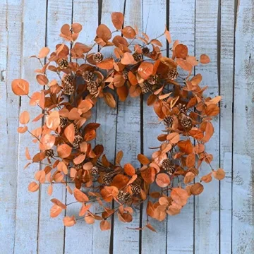 Artificial Fall Wreath with Eucalyptus and Pinecones