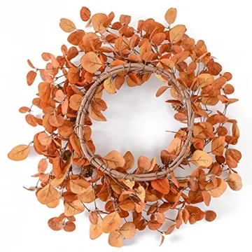 Artificial Fall Wreath with Eucalyptus and Pinecones