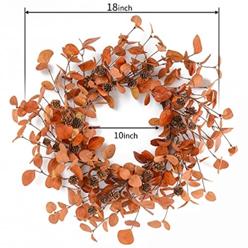 Artificial Fall Wreath with Eucalyptus and Pinecones