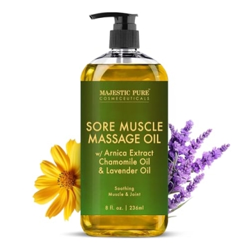 Majestic Pure Arnica Sore Muscle Massage Oil for Recovery