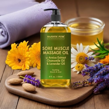 Majestic Pure Arnica Sore Muscle Massage Oil for Recovery