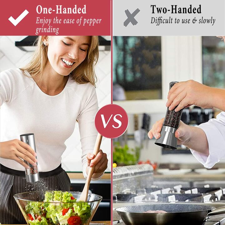 Electric Salt & Pepper Grinder Set - USB Rechargeable