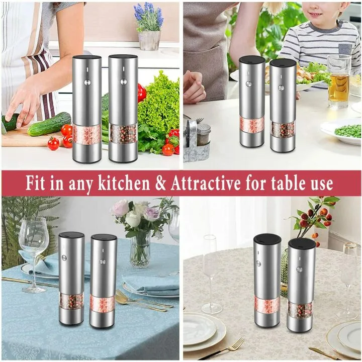 Electric Salt & Pepper Grinder Set - USB Rechargeable