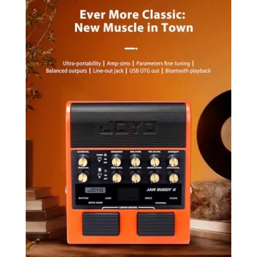 JOYO 10W Portable Guitar Practice Amp & Multi-Effects Pedal Combo Amplifier with Footswitch,OTG Reco...