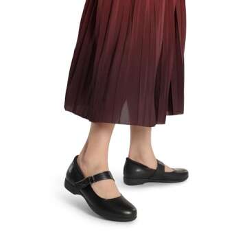 DREAM PAIRS Womens Ballet Mary Jane Flats, Comfortable Business Office Dress Shoes for Women Dressy and Work with Ankle Strap,Size 7,Black,SDFA2407W