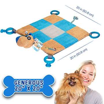 HOUNDGAMES Puppy Teething Mat, Puppy Play Mat with Teething Toys, Puppy Playmat, Dog Chew Mat, Puppy Play Mat, Dog Playpen Accessories, Puppy Gear, Stuff for Puppies, Puppy Essentials - 20 X 20