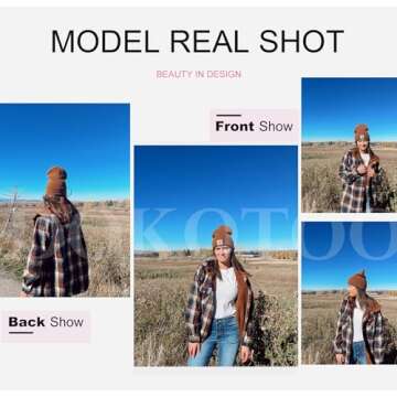 Dokotoo Hooded Shacket Jacket Women Fashion Plaid Flannel Shirts Fleece Lined Long Sleeve Button Up Jackets Sherpa Fuzzy Thick Coats Vintage 2024 Fall Warm Winter Oversized Coat Outwear Blue S