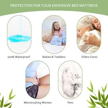 Twin Mattress Protector Waterproof 2 Pack, Skin Friendly and Breathable Twin Mattress Cover for Kids, Viscose Made from Bamboo Jersey Mattress Pad with 14" Deep Pocket
