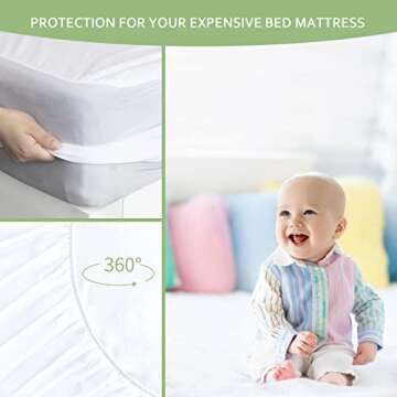 Twin Mattress Protector Waterproof 2 Pack, Skin Friendly and Breathable Twin Mattress Cover for Kids, Viscose Made from Bamboo Jersey Mattress Pad with 14" Deep Pocket
