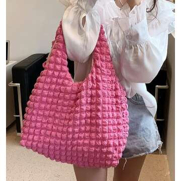 Bubble Hobo Bags for Women Bubble Tote Bag Cloud Shoulder Bag Hobo Bag Casual Purses Satchel Work Ba...