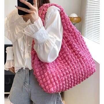 Bubble Hobo Bags for Women Bubble Tote Bag Cloud Shoulder Bag Hobo Bag Casual Purses Satchel Work Bag