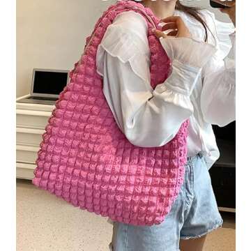Bubble Hobo Bags for Women Bubble Tote Bag Cloud Shoulder Bag Hobo Bag Casual Purses Satchel Work Bag