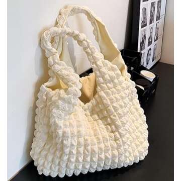 Bubble Hobo Bags for Women Bubble Tote Bag Cloud Shoulder Bag Hobo Bag Casual Purses Satchel Work Bag