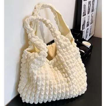 Bubble Hobo Bags for Women Bubble Tote Bag Cloud Shoulder Bag Hobo Bag Casual Purses Satchel Work Bag