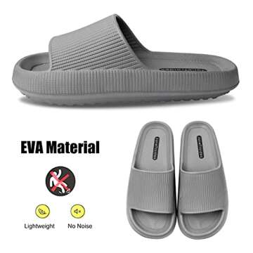JaneTroides Slippers for Women and Men Thick Platform Summer Beach Eva Soft Sole Slide Sandals Leisure Shower Quick Drying Bathroom Non-Slip Massage Pool Gym House Slipper for Indoor & Outdoor