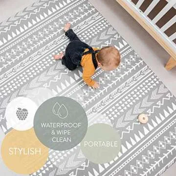 Berry Lane Baby Play Mat | Large 6.5 ft x 4.5 ft One-Piece Reversible Foam Floor Playmat | Tummy Time | Extra Soft & Thick | Non-Toxic | for Infants, Babies, Toddler, and Kids