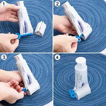 QA Rolling Tube Toothpaste Squeezer - 4 Pack for Bathroom