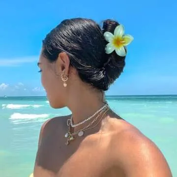 6 Pcs Flower Hair Clips for Women - Hawaiian Hair Claw Clips, Summer Beach Essentials Hair Accessori...