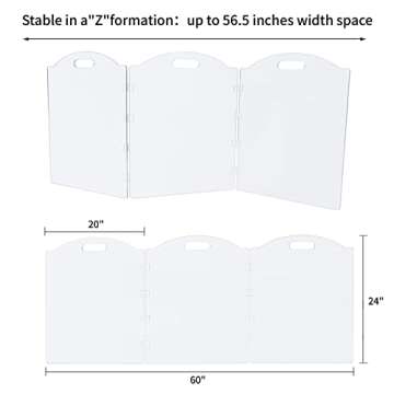 Dog Gate for The House, Clear Acrylic Pet Gate for Dogs, Freestanding Dog Gates for Doorways, Folding Free Standing Puppy Doggy Cat Fence for Inside, Dog Barriers for Home 3 Panel