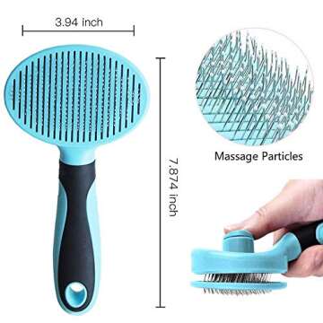Cat Brush, Soft Dog Grooming Tool Brush for Dogs and Cats, Removes Loose Undercoat, Mats Tangled Hai...