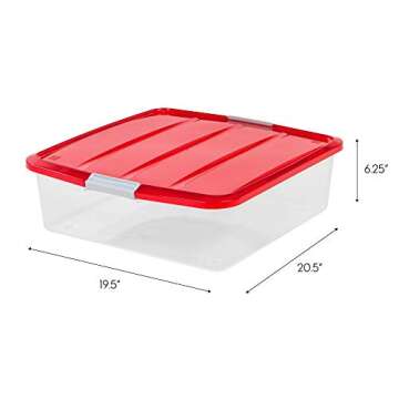 IRIS USA 33 Quart Wreath Storage Containers, Christmas Decor