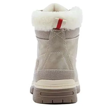 ANJOUFEMME Womens Hiking Snow Winter Boots - Waterproof Work Ankle Boots for Women Comfortable Warm Fur Boots for Backpacking Cycling FNW19-GREY-7