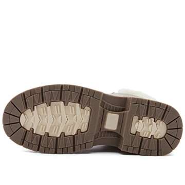 ANJOUFEMME Womens Hiking Snow Winter Boots - Waterproof Work Ankle Boots for Women Comfortable Warm Fur Boots for Backpacking Cycling FNW19-GREY-7