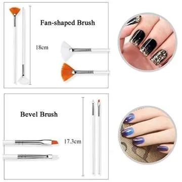 JOYJULY 20pcs Nail Art Design Tools, 15pcs Painting Brushes Set with 5pcs Dotting Pens, WHITE …