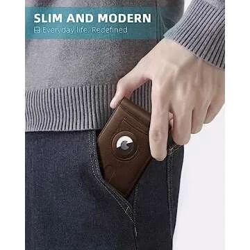 Zitahli Airtag-Wallet-Mens-Slim-RFID Blocking Wallet Leather with Money Clip Air Tag Wallet Card Holder Bifold Gifts for Men