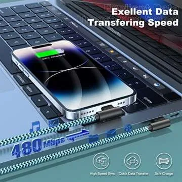 3 Pack iPhone Charger 10FT [Apple MFi Certified] Right Angle Lightning Cable Fast Charging Cord, Car Cable for iPhone 14 13 12 11 Pro/Pro Max/Mini/XS/XR/8 7 Plus, iPad, CarPlay