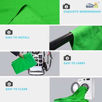 ISSUNTEX 6X9 ft Background Muslin Backdrop for Video