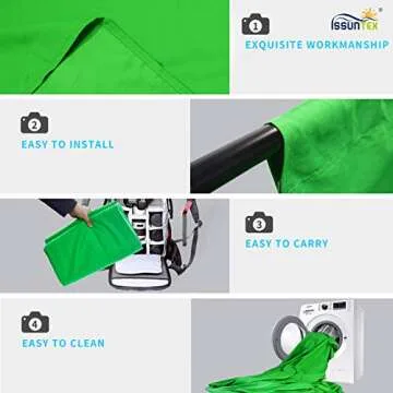 ISSUNTEX 6X9 ft Background Muslin Backdrop for Video