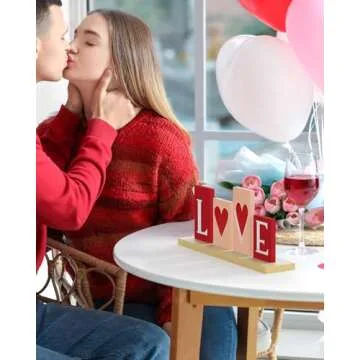 OLANRUN Valentines Day Wooden LOVE Decor for Home