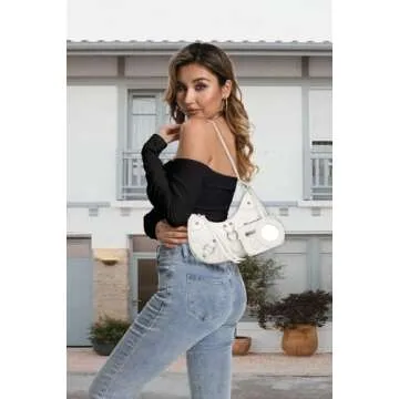 CATMICOO Shoulder Bag Y2K Purse: White Cute 90s Punk Underarm Purse