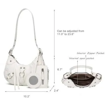 CATMICOO Shoulder Bag Y2K Purse: White Cute 90s Punk Underarm Purse
