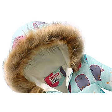 Miss Bei Girls' Hooded Flower Print Parka 130CM