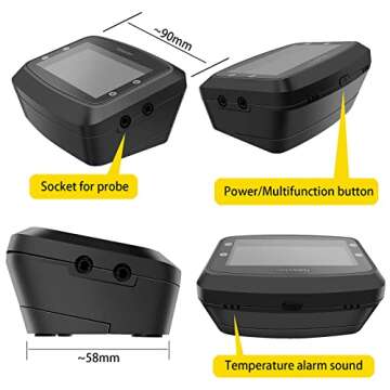 Newxton Bluetooth Grill Meat Thermometer with 4 Color Probes, Digital Instant Read, Food Cooking Thermometer for Smoker, Oven, BBQ, Remote control via iOS, Android, 192 feet Range