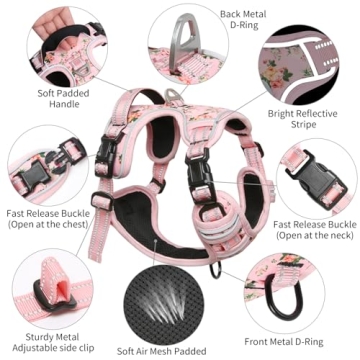 Comfortable No Pull Dog Harness with Reflective Features