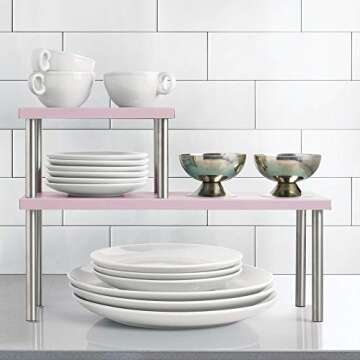 mDesign Modern Metal 3-Tier Kitchen Countertop and Pantry Cabinet Storage Shelf Organizer Stand for ...