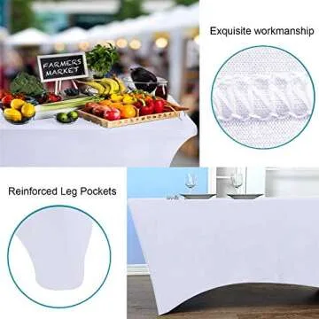 RELIANCER 8FT Spandex Table Covers - Durable & Stylish