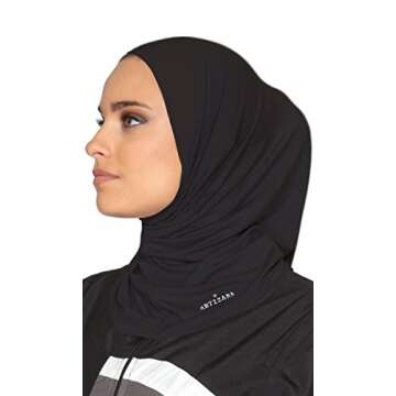 Artizara One Piece Stretch Sports Hijab, Athletic Hijab, Workout Hijab for Modest Islamic Hijabi Gym...