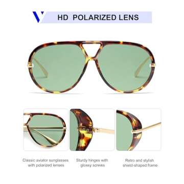 Trendy Polarized Aviator Sunglasses for Men and Women