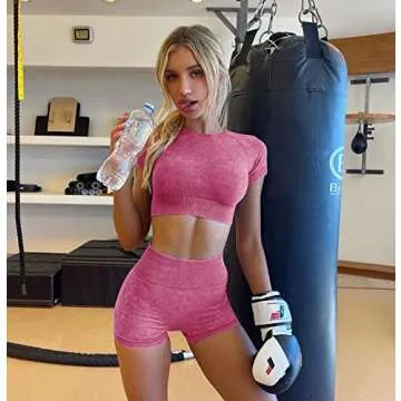 OLCHEE Seamless Acid Wash Workout Set - Stylish Comfort