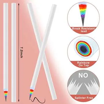 24 Pieces Rainbow Paper Pencils, Friendly Pencils, Rainbow Hb Pencils, White Barrel Graphite Pencils...