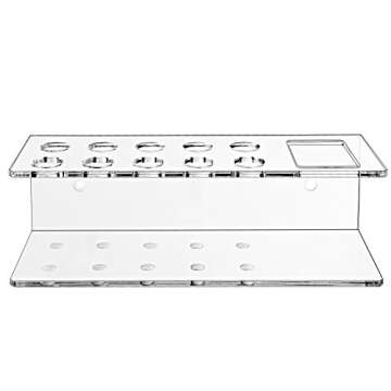 MyGift Whiteboard Supply Storage, 10-Slot Clear Acrylic Dry Erase Marker and Eraser Holder, Wall Mounted Office Accessories Organizer Storage Rack