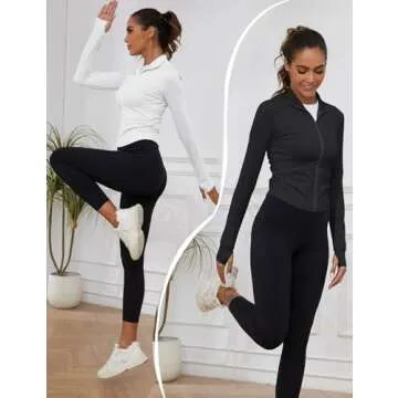 Gihuo Women's 2 Pack Athletic Crop Jackets - Lightweight