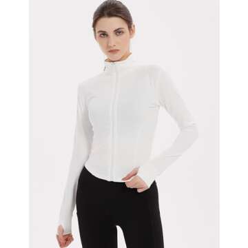 Gihuo Women's 2 Pack Athletic Crop Jackets - Lightweight