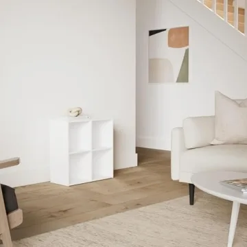 KB Designs 4-Cube Bookcase Stylish Storage Solution White