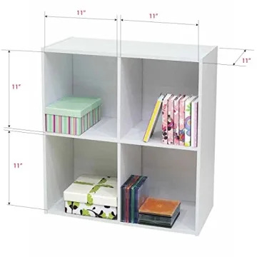 KB Designs 4-Cube Bookcase Stylish Storage Solution White