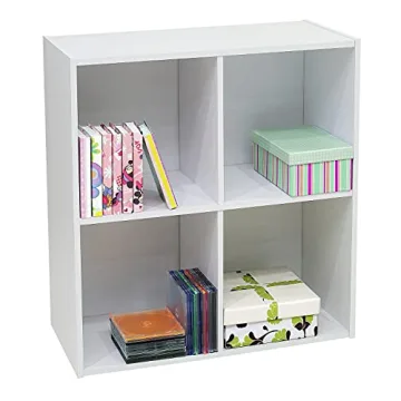 KB Designs 4-Cube Bookcase Stylish Storage Solution White